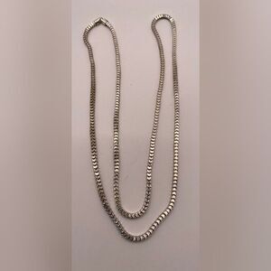 Women’s Necklaces Box Chain Silver Tone 32”